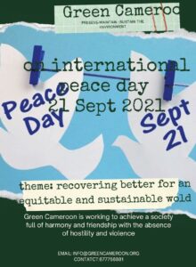 Green Cameroon Poster on Internation Peace Day